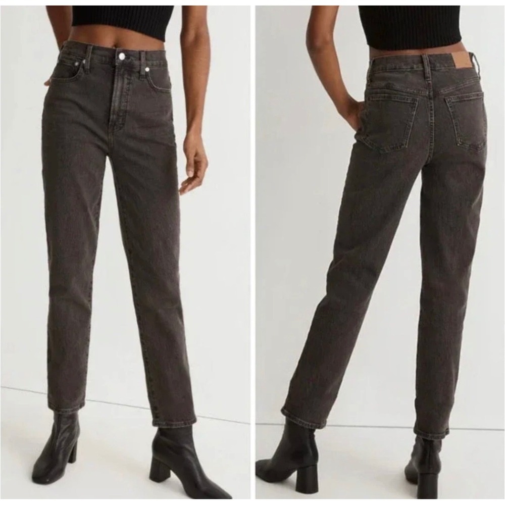 Madewell The Perfect Vintage Jeans Size 27 Washed Black High Rise Straight Leg